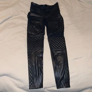 Spanx faux leather moto leggings